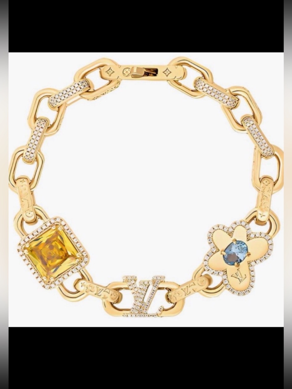 Gold Paradise lv Monogram Chain Bracelet
